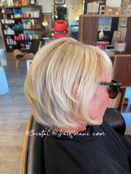 Long bixie haircut with soft layers - modern pixie bob hybrid by Cristal D.